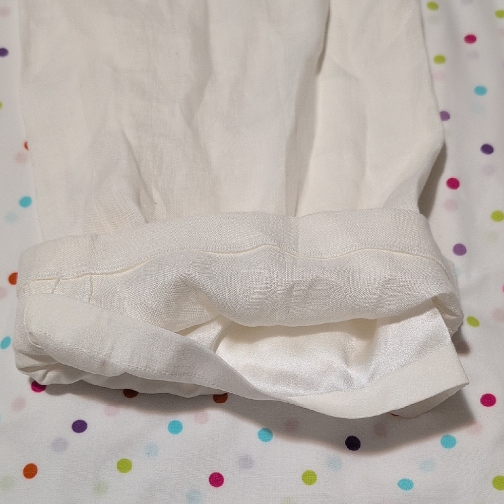 Ralph Lauren White Wide Leg Pants with Tie Waist - Picture 9 of 12